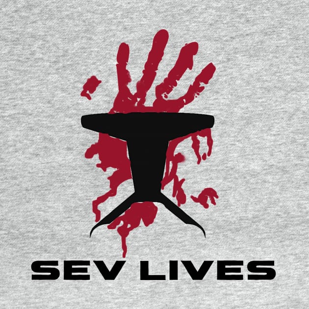 Sev Lives Handprint T-Shirt by Cmmndo_Sev